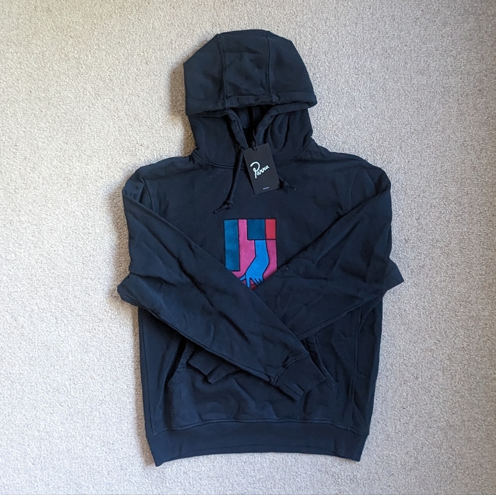 By Parra Navy Blue Hooded Sweatshirt Size Small